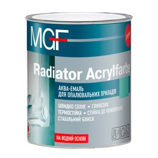 Аква-емаль для опалювальних приладів MGF Radiator Acrylfarbe, 0,75 л, білий, глянсовий 61818 фото