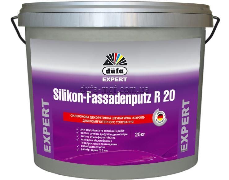 Штукатурка силіконова декоративна Dufa Silikon-Fassadenputz R30, 25 кг, білий, матовий 31447 фото