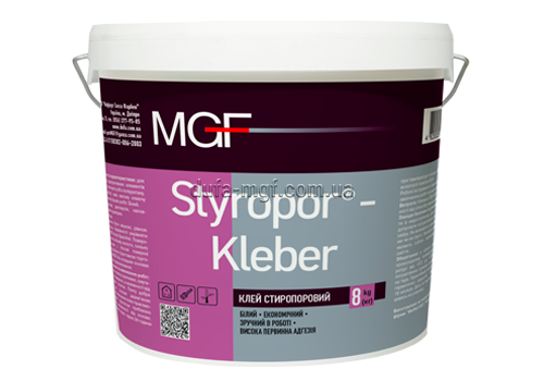 Клей стиропоровий MGF Styropor-Kleber M18, 1 кг, білий 79024 фото