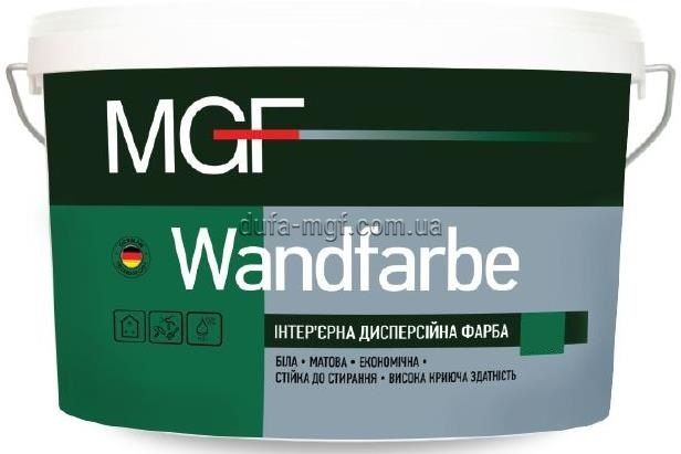 Фарба водно-дисперсійна для внутрішніх робіт MGF Wandfarbe M1a, 1,4 кг, білий, матовий 36175 фото