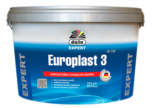 Краска водно-дисперсионная Dufa Expert EUROPLAST 3, 1 л, белый, матовый 42780 фото