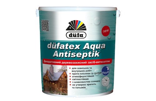 Пропитка-антисептик декоративная Dufa Dufatex Aqua Antiseptik, 0,75 л, белый 14760 фото