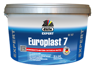 Фарба водно-дисперсійна Dufa Expert EUROPLAST 7, 1 л, білий, напівматовий 12076 фото