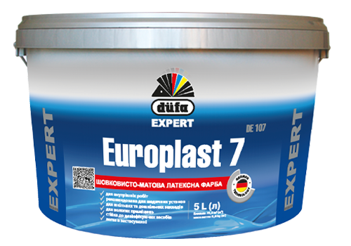 Краска водно-дисперсионная Dufa Expert EUROPLAST 7, 1 л, белый, полуматовый 12076 фото