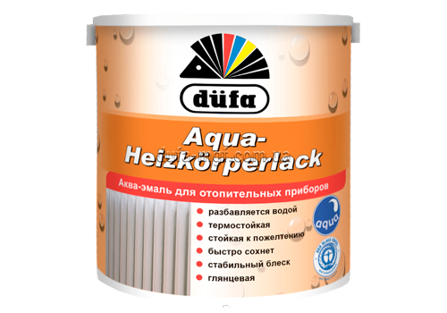 Аква-емаль для опалювальних приладів Dufa Aqua-Heizkörperlack, 0,75 л, білий, глянсовий 58421 фото