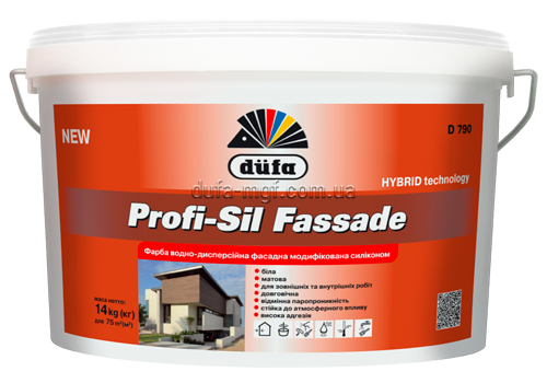 Фарба водно-дисперсійна фасадна модифікована силіконом Dufa Profi-Sil Fassad, 14 кг 3900 фото