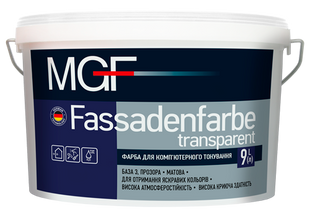 Фасадна фарба MGF Fassadenfarbe transparent, 2,5 л, прозора, матова, База 3 110427 фото