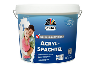 Шпаклевка готовая к применению белоснежная финишная Dufa Acryl-Spachtel, 1,5 кг, белый 71200 фото